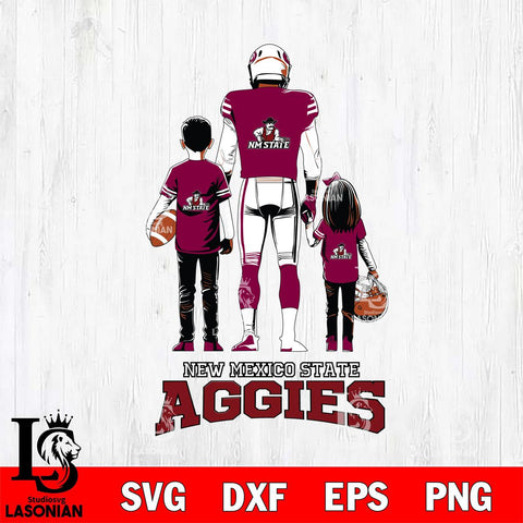 New Mexico State Aggies Father And Child Football SVG DXF EPS PNG FILE,NCAA SVG, Father day Digital Download,Instant Download, Silhouette