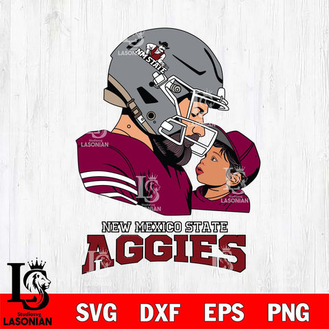 New Mexico State Aggies Father And Child Rugby SVG DXF EPS PNG FILE,NCAA SVG, Father day Digital Download,Instant Download, Silhouette