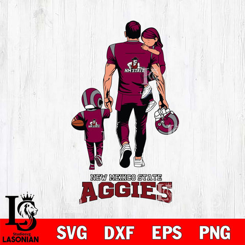 New Mexico State Aggies Father And Son Football SVG DXF EPS PNG FILE,NCAA SVG, Father day Digital Download,Instant Download, Silhouette
