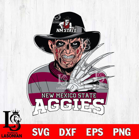 New Mexico State Aggies Freddy Krueger Horror Halloween Svg Eps Dxf Png File, NCAA svg, Digital Download, Instant Download