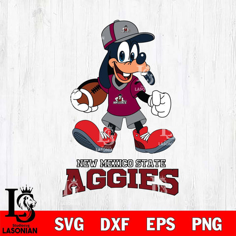 New Mexico State Aggies Goofy Football Player SVG DXF EPS PNG FILE,NCAA svg ,Football Digital Download,Instant Download, Silhouette