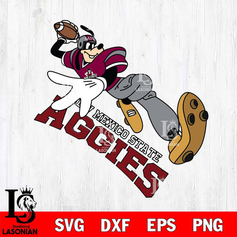 New Mexico State Aggies Goofy rugby player SVG DXF EPS PNG FILE,NCAA svg ,Football Digital Download,Instant Download, Silhouette
