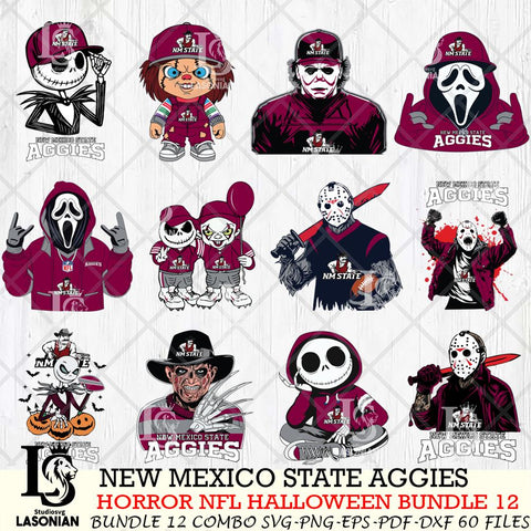 New Mexico State Aggies Halloween Bundle 12 SVG Svg Eps Dxf Png File, NCAA bundle svg, Digital Download, Instant Download