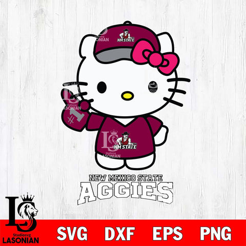 New Mexico State Aggies Hello Kitty Best Fan Svg Eps Dxf Png File, Digital Download, Instant Download