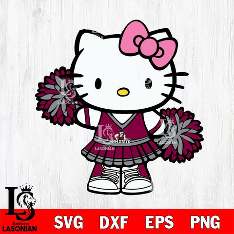 New Mexico State Aggies Hello Kitty Cheerleader 11 Svg Eps Dxf Png File, Digital Download, Instant Download