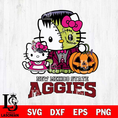 New Mexico State Aggies Hello Kitty Horror 10 Svg Eps Dxf Png File, Digital Download