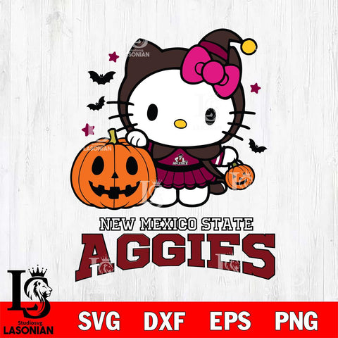 New Mexico State Aggies Hello Kitty Horror 1 Svg Eps Dxf Png File, Digital Download