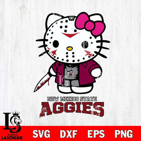 New Mexico State Aggies Hello Kitty Horror 3 Svg Eps Dxf Png File, Digital Download
