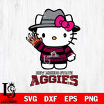 New Mexico State Aggies Hello Kitty Horror 6 Svg Eps Dxf Png File, Digital Download
