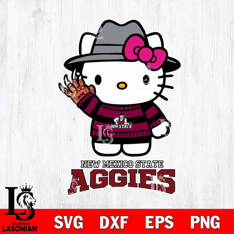 New Mexico State Aggies Hello Kitty Horror 6 Svg Eps Dxf Png File, Digital Download