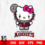 New Mexico State Aggies Hello Kitty Horror 7 Svg Eps Dxf Png File, Digital Download