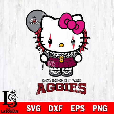 New Mexico State Aggies Hello Kitty Horror 7 Svg Eps Dxf Png File, Digital Download
