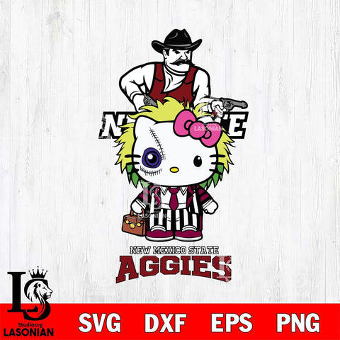 New Mexico State Aggies Hello Kitty Horror 8 Svg Eps Dxf Png File, Digital Download