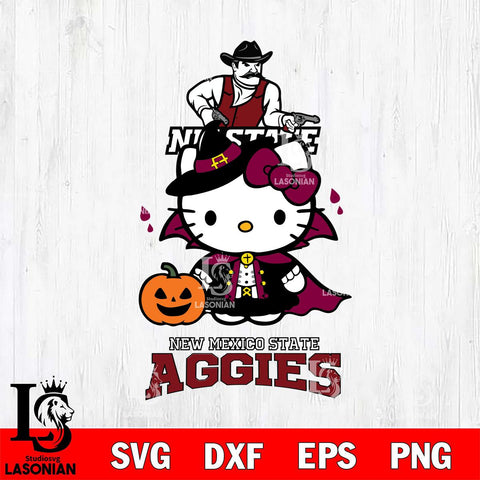 New Mexico State Aggies Hello Kitty Horror 9 Svg Eps Dxf Png File, Digital Download