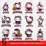 New Mexico State Aggies Hello Kitty Horror NCAA Bundle 12 SVG Svg Eps Dxf Png File, Digital Download