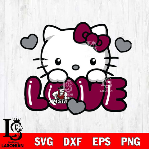 New Mexico State Aggies Hello Kitty Love Svg Eps Dxf Png File, Digital Download, Instant Download