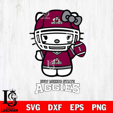 New Mexico State Aggies Hello Kitty NCAA 1 Svg Eps Dxf Png File, Digital Download, Instant Download