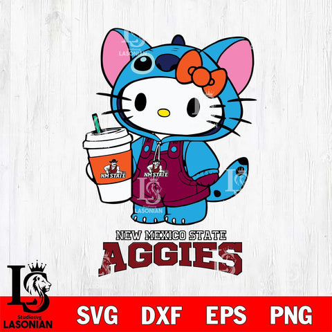 New Mexico State Aggies Hello Kitty Stitch Svg Eps Dxf Png File, NCAA svg, Digital Download, Instant Download