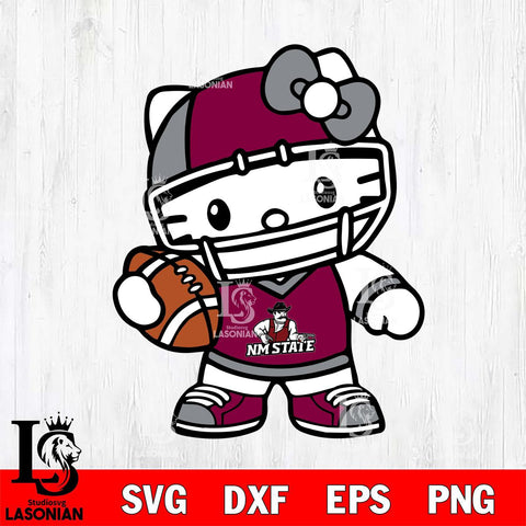 New Mexico State Aggies Hello Kitty sport 2 Svg Eps Dxf Png File, NCAA svg, Digital Download, Instant Download