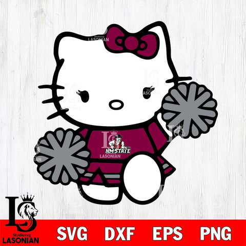 New Mexico State Aggies Hello Kitty sport 4 Svg Eps Dxf Png File, NCAA svg, Digital Download, Instant Download