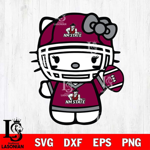 New Mexico State Aggies Hello Kitty sport 6 Svg Eps Dxf Png File, NCAA svg, Digital Download, Instant Download