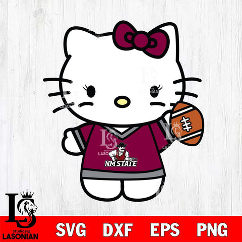New Mexico State Aggies Hello Kitty sport 7 Svg Eps Dxf Png File, NCAA svg, Digital Download, Instant Download