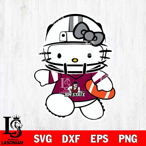 New Mexico State Aggies Hello Kitty sport 8 Svg Eps Dxf Png File, NCAA svg, Digital Download, Instant Download