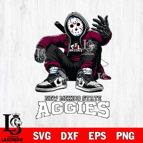 New Mexico State Aggies Jason Voorhees Halloween SVG Svg Eps Dxf Png File, Digital Download, Instant Download