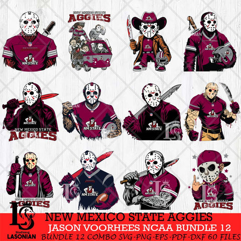 New Mexico State Aggies Jason Voorhees Horror Bundle 12 SVG Eps Dxf Png File, bundle NCAA svg, Digital Download, Instant Download