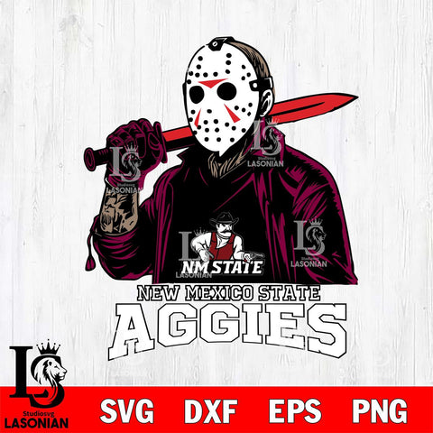 New Mexico State Aggies Jason Voorhees Horror Halloween Svg Eps Dxf Png File, NCAA svg, Digital Download, Instant Download