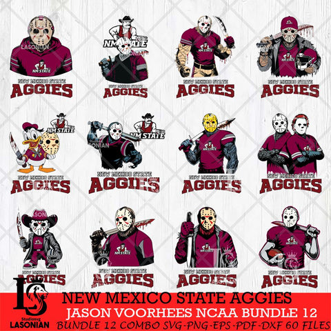 New Mexico State Aggies Jason Voorhees NCAA Bundle 12 SVG Svg Eps Dxf Png File, Digital Download