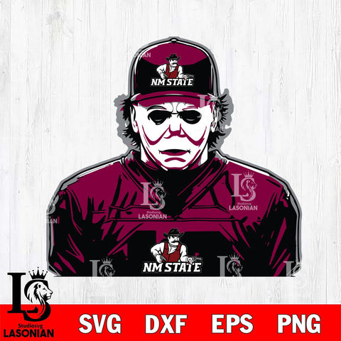 New Mexico State Aggies Michael Myers Horror Halloween Svg Eps Dxf Png File, NCAA svg, Digital Download, Instant Download