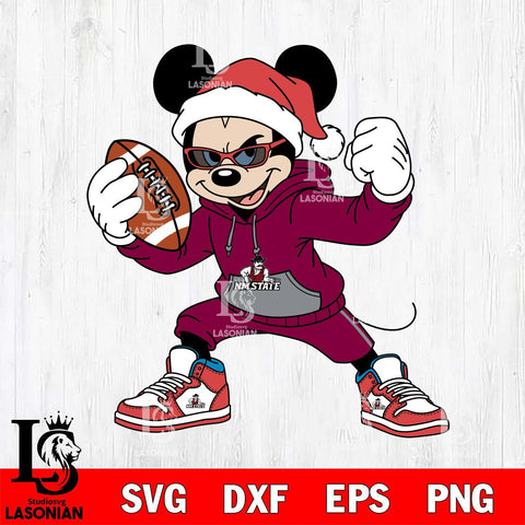 New Mexico State Aggies Mickey Cool Football Christmas File Cut, NCAA SVG DXF EPS PNG FILE, Digital Download , Criucut , Silhouette