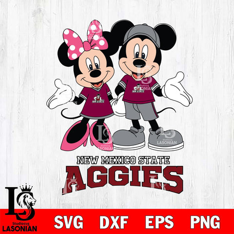New Mexico State Aggies Mickey Minnie Mouse Sport Svg Eps Dxf Png File, NCAA svg , File Cut , Digital Download , Instant Download, Cut Svg Files
