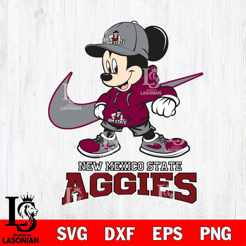 New Mexico State Aggies Mickey Mouse NIKE, Svg Eps Dxf Png File, Digital Download