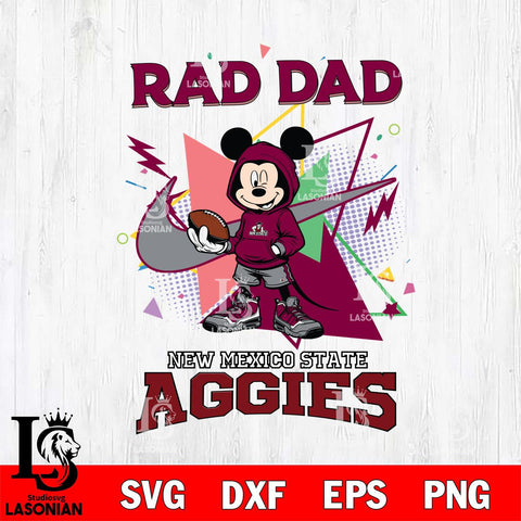 New Mexico State Aggies Mickey Wearing Hoodie Rad Dad SVG DXF EPS PNG FILE, NCAA File Cut,Digital Download,Instant Download