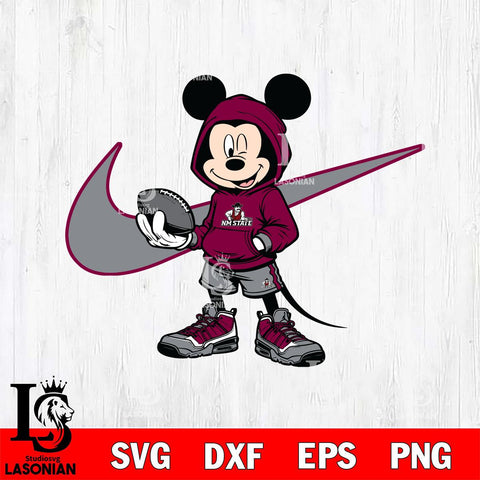 New Mexico State Aggies Mickey Wearing Hoodie Sport Svg Eps Dxf Png File, NCAA svg, Digital Download, Instant Download