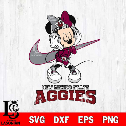New Mexico State Aggies Minnie Mouse Dancing NIKE, Svg Eps Dxf Png File, Digital Download