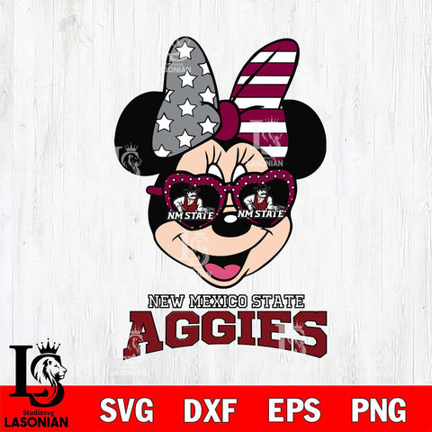 New Mexico State Aggies Minnie Mouse Love 2, Svg Eps Dxf Png File, Digital Download