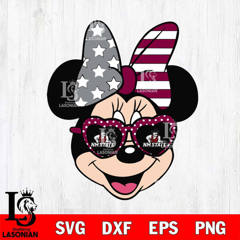 New Mexico State Aggies Minnie Mouse Love Svg Eps Dxf Png File, NCAA svg, Digital Download, Instant Download