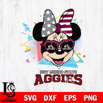 New Mexico State Aggies Minnie Mouse Love Sport SVG DXF EPS PNG FILE, NCAA File Cut,Digital Download,Instant Download