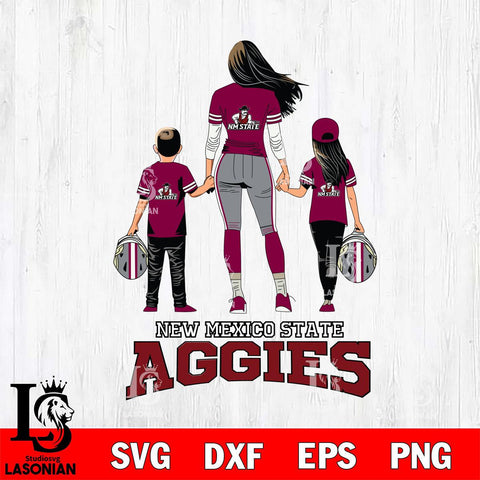 New Mexico State Aggies Mother and son Rugby SVG DXF EPS PNG FILE,NCAA SVG, Father day Digital Download,Instant Download, Silhouette