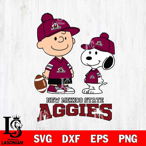 New Mexico State Aggies Peanuts Snoopy Friends Football SVG DXF EPS PNG FILE,Snoopy File Cut, NCAA Digital Download,Instant Download,Christmas Silhouette
