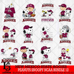New Mexico State Aggies Peanuts Snoopy Player NCAA Bundle 12 SVG DXF EPS PNG FILE,Snoopy File Cut, bundle NCAA Digital Download,Instant Download, Silhouette