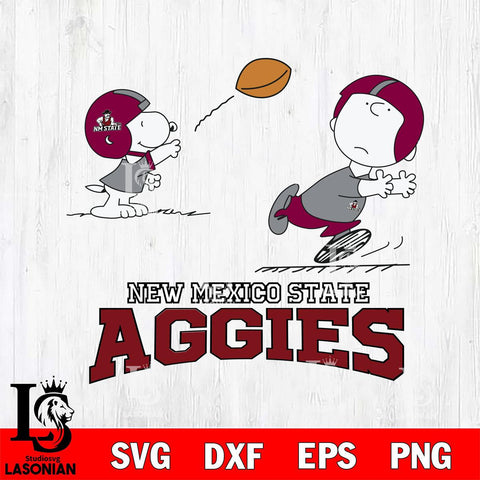 New Mexico State Aggies Peanuts play football SVG DXF EPS PNG FILE,Snoopy File Cut, NCAA Digital Download,Instant Download,Christmas Silhouette