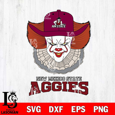 New Mexico State Aggies Pennywise Horror Sport 12 Svg Eps Dxf Png File, Digital Download