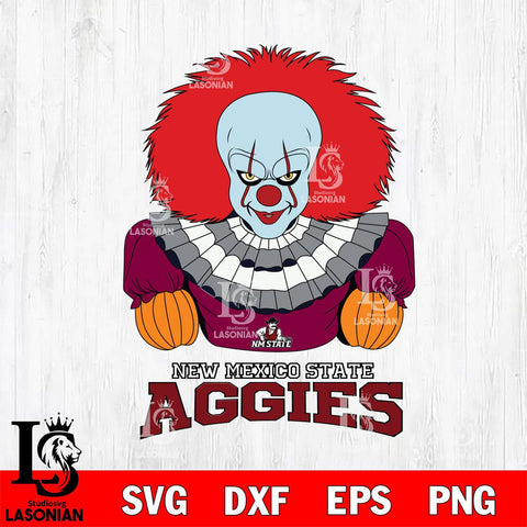 New Mexico State Aggies Pennywise Horror Sport 3 Svg Eps Dxf Png File, Digital Download