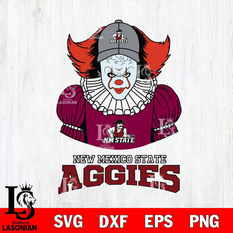 New Mexico State Aggies Pennywise Horror Sport 7 Svg Eps Dxf Png File, Digital Download