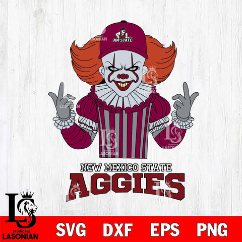 New Mexico State Aggies Pennywise Horror Sport 8 Svg Eps Dxf Png File, Digital Download