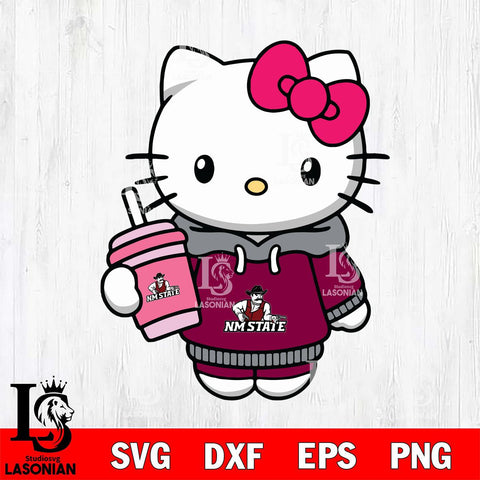 New Mexico State Aggies Pretty Hello Kitty Svg Eps Dxf Png File, Digital Download, Instant Download